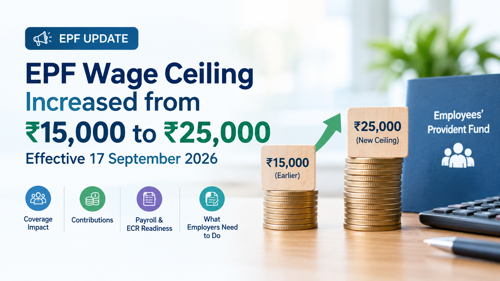 EPF Wage Ceiling Hiked to ₹25,000, Bringing More Employees Under PF Coverage